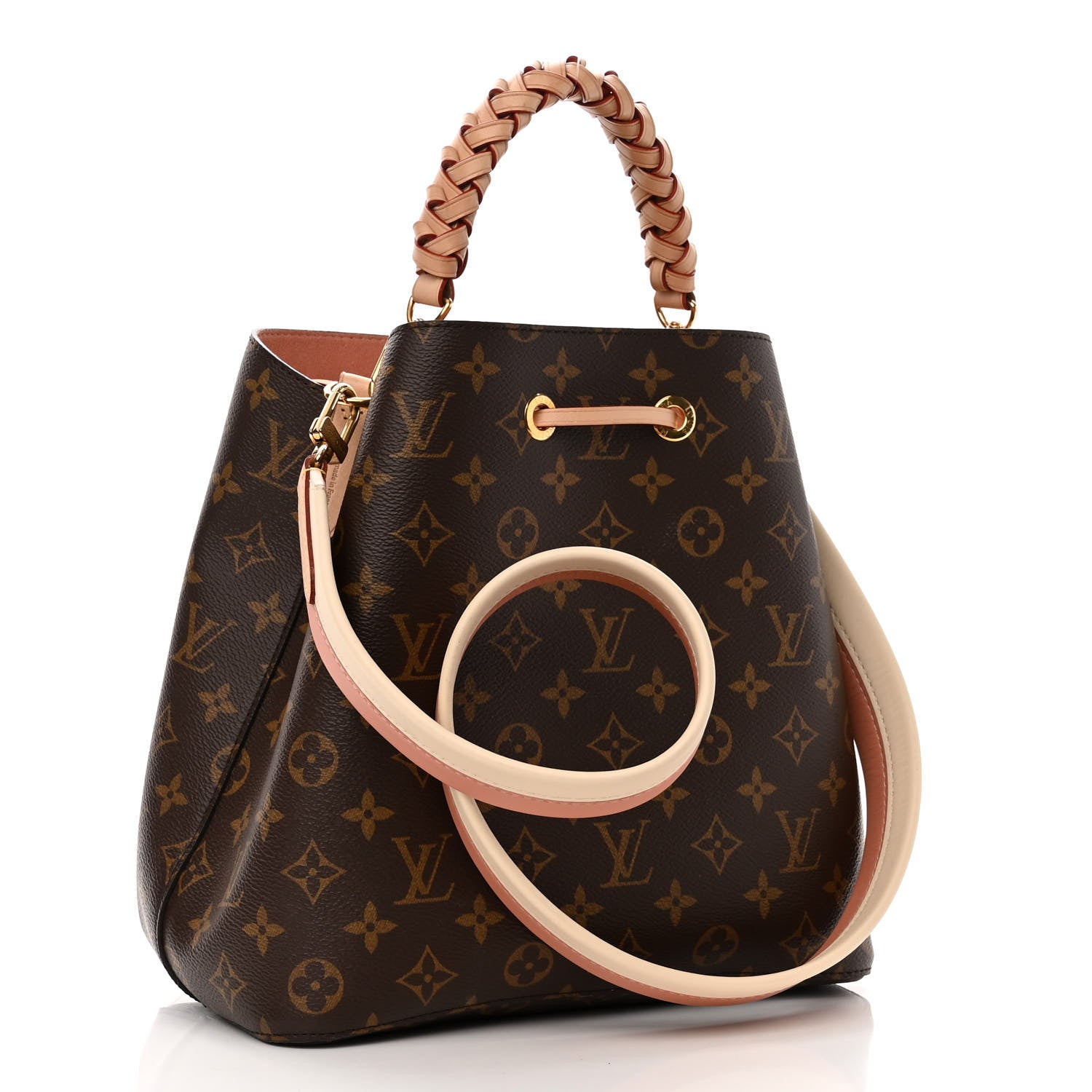 Louis Vuitton Monogram Braided Neonoe MM Peach Cream 3 of 11