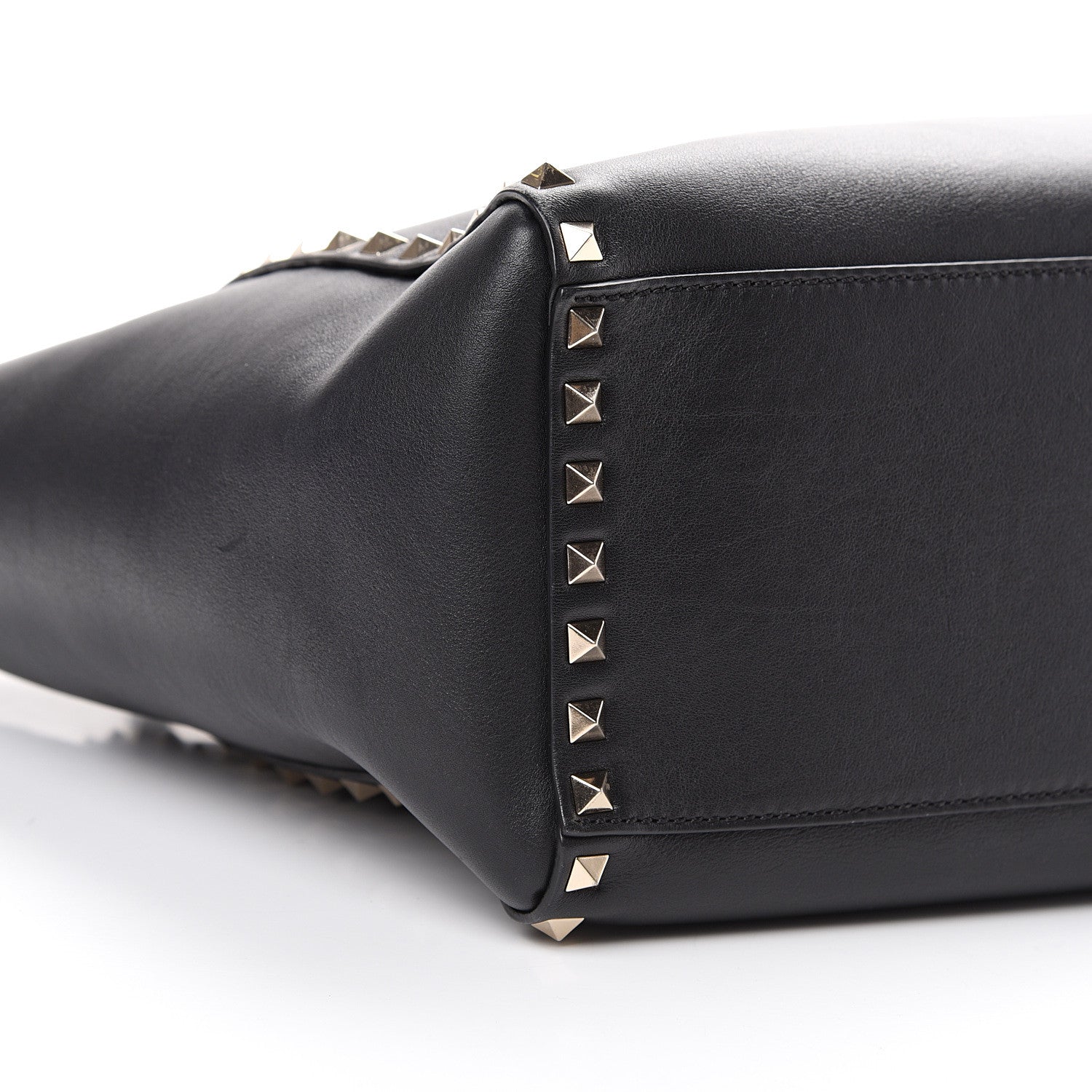 Valentino Garavani Vitello Rockstud Double Handle Tote Black 7 of 11
