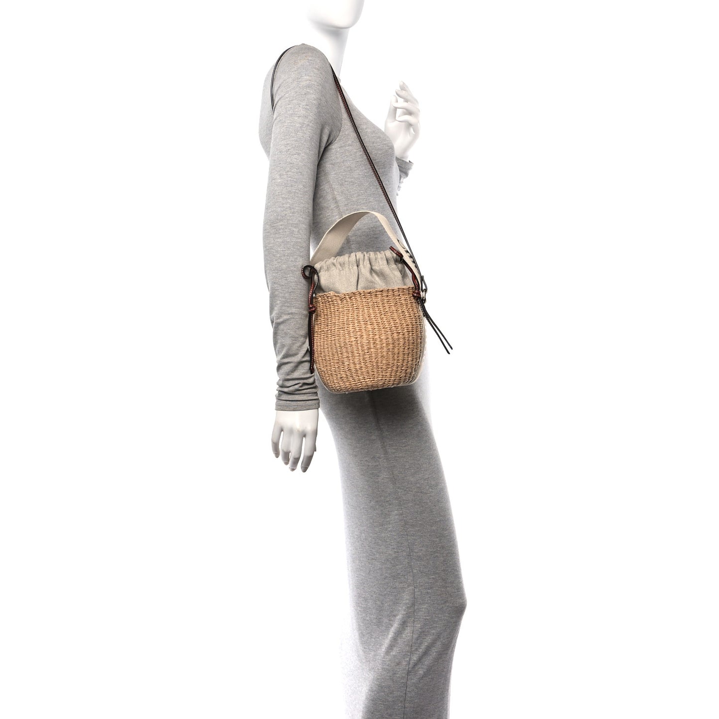 Natural Woven Fiber Small Woody Basket