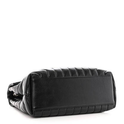 Saint Laurent Calfskin Y Quilted Monogram Medium Loulou Chain Satchel Black 4 of 17