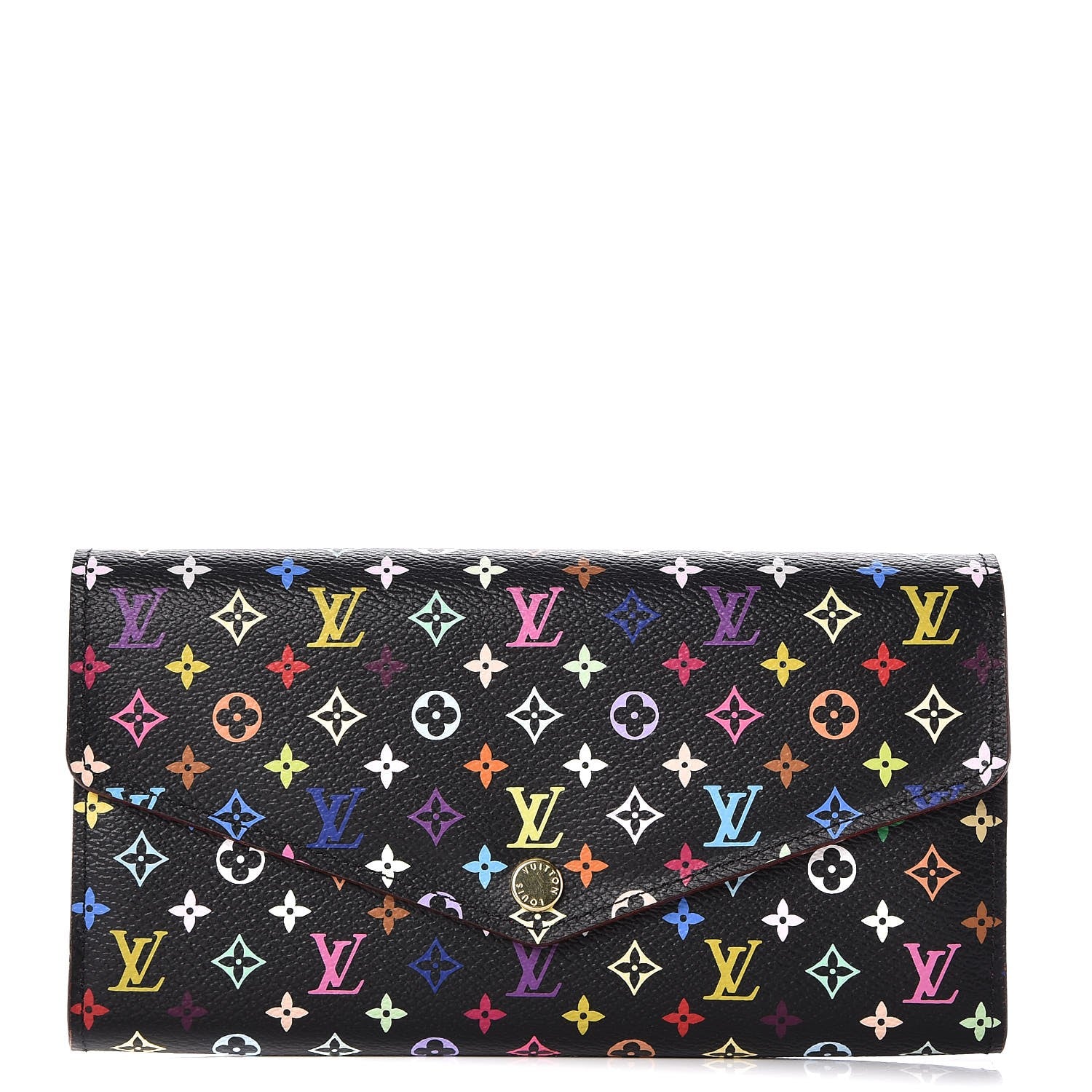 Louis Vuitton Monogram Multicolor Sarah Wallet NM Black Grenade 1 of 7