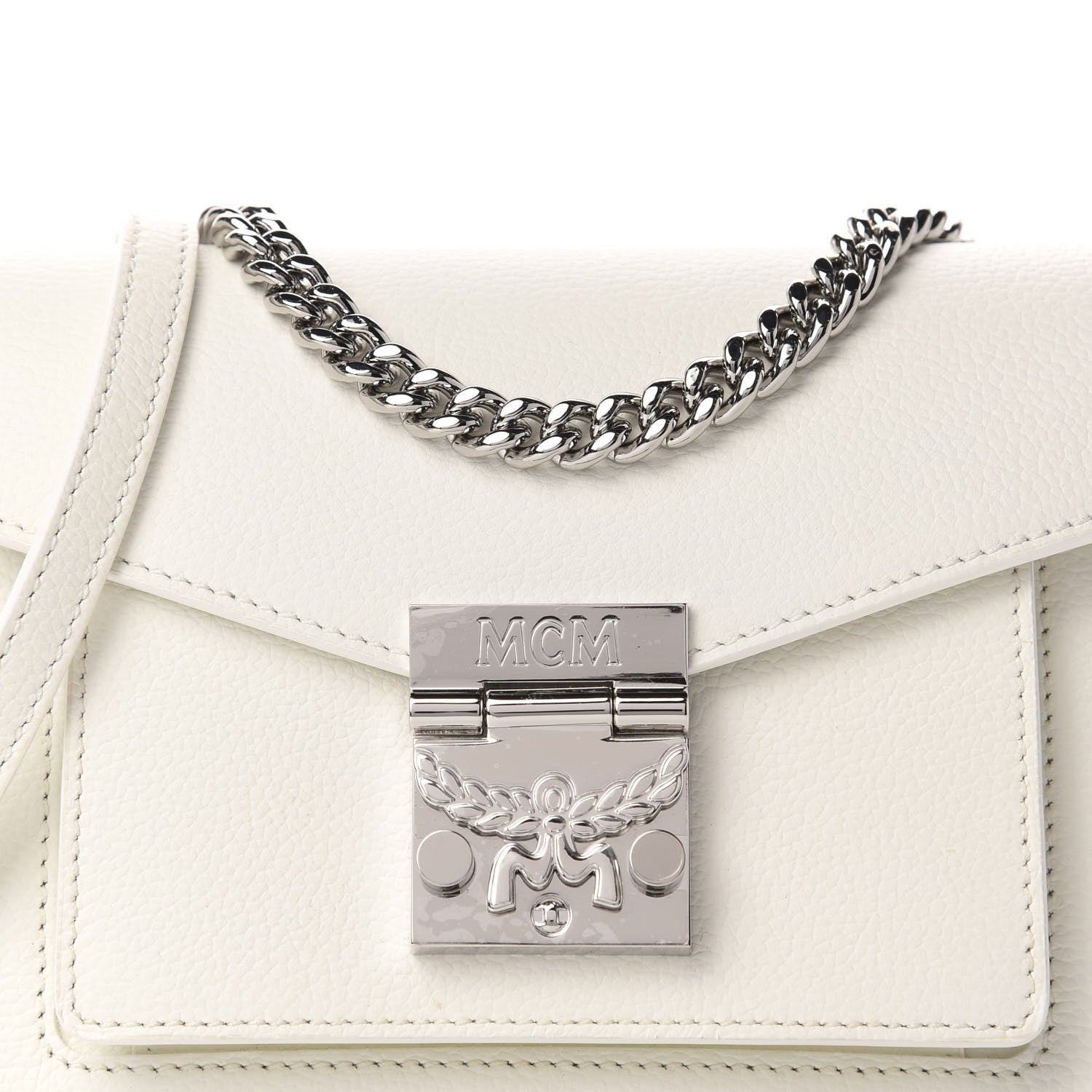 MCM Calfskin Park Avenue Mini Patricia Crossbody Bag White 10 of 10