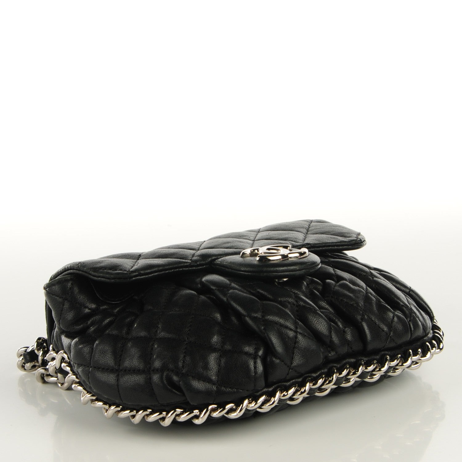 Chanel Washed Lambskin Mini Chain Around Messenger Black 4 of 7
