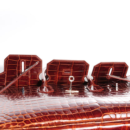 Hermes Shiny Porosus Crocodile Birkin 35 Miel 4 of 29