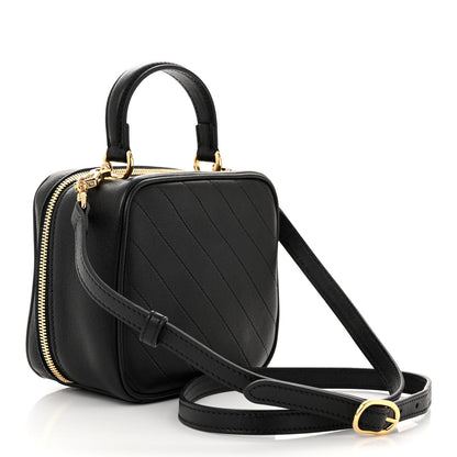 Gucci Sakai Be Green Calfskin Diagonal Stitched Blondie Top Handle Bag Black 3 of 9