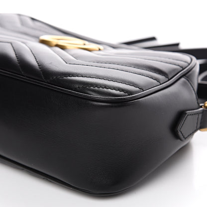Gucci Calfskin Matelasse Small GG Marmont Chain Shoulder Bag Black 10 of 13