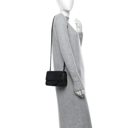 Chanel Lambskin Chevron Quilted Mini Square Flap So Black 2 of 11