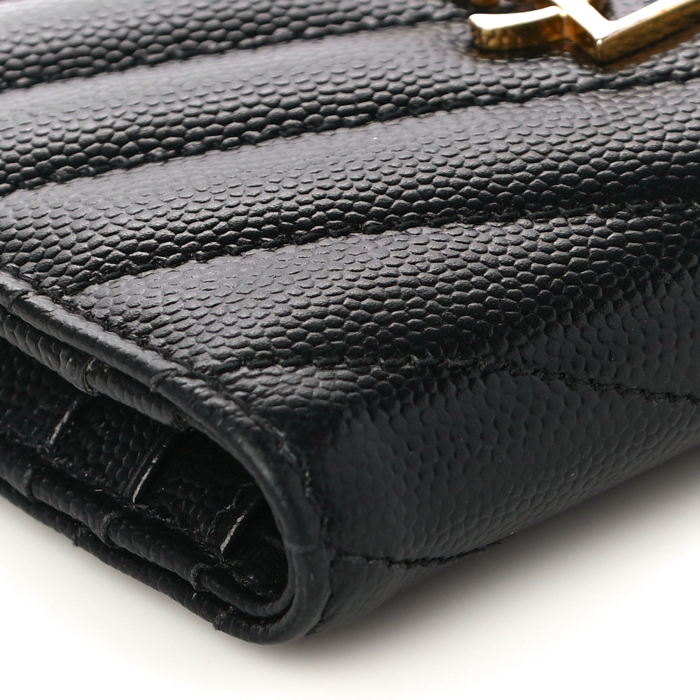 Grain De Poudre Matelasse Chevron Monogram Zipped Card Case Black