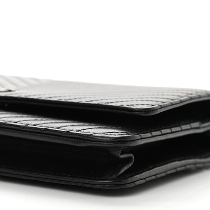 Chanel Lambskin Chevron Quilted Wallet On Chain WOC So Black 11 of 14