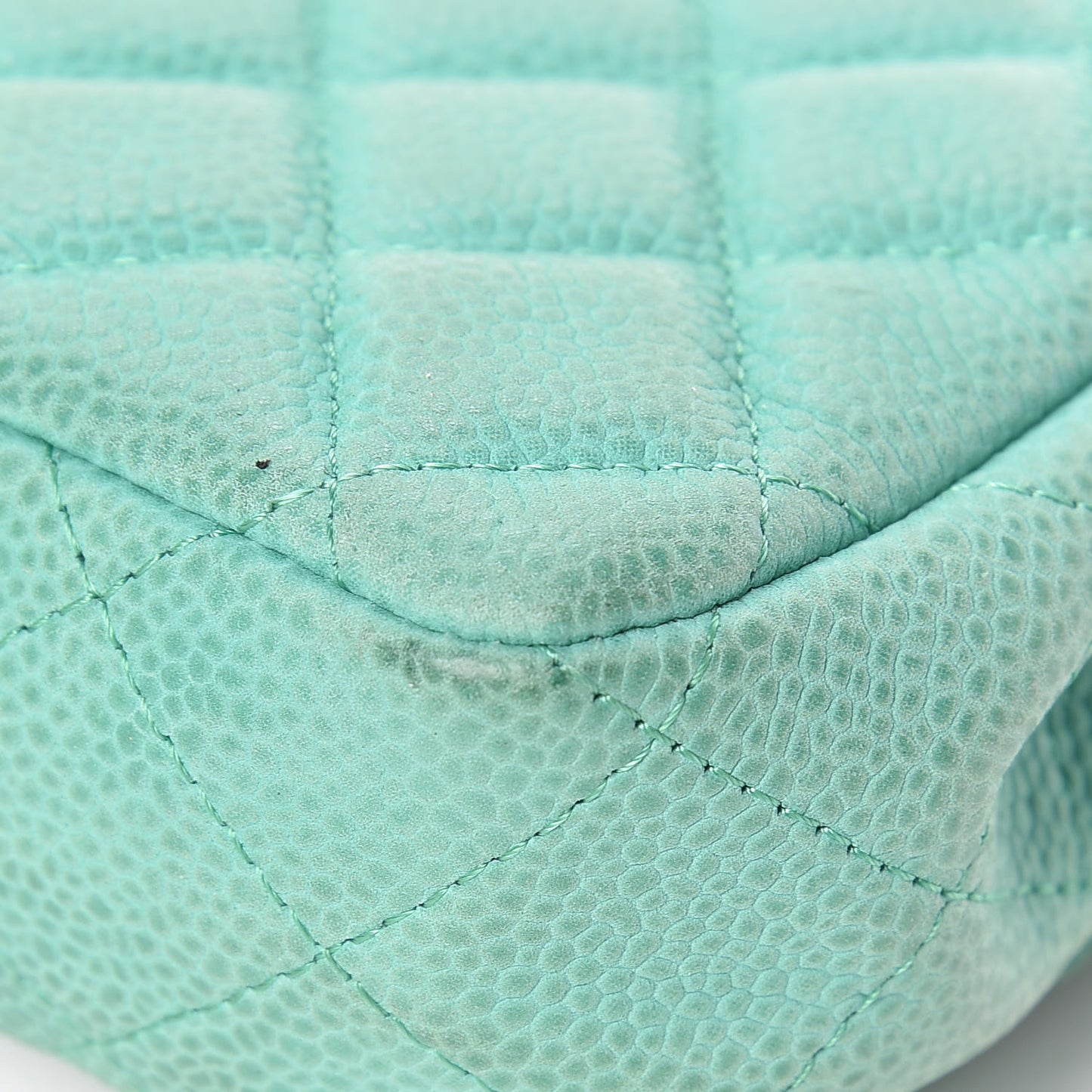 Caviar Quilted Extra Mini Flap Green