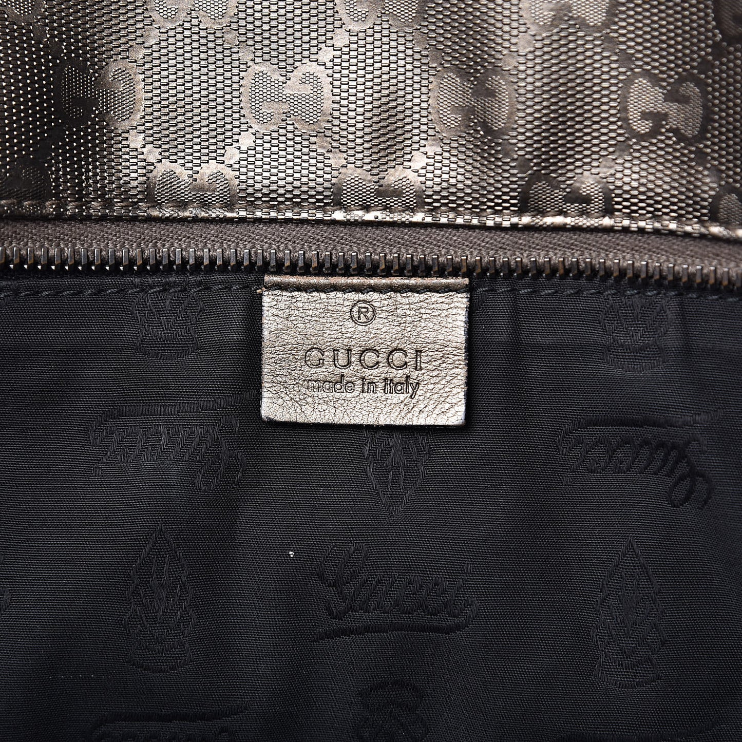 Imprime Monogram Medium Zippered Shopping Tote Pewter