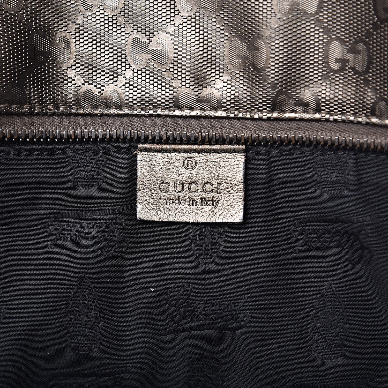 Gucci Imprime Monogram Medium Zippered Shopping Tote Pewter 6 of 16