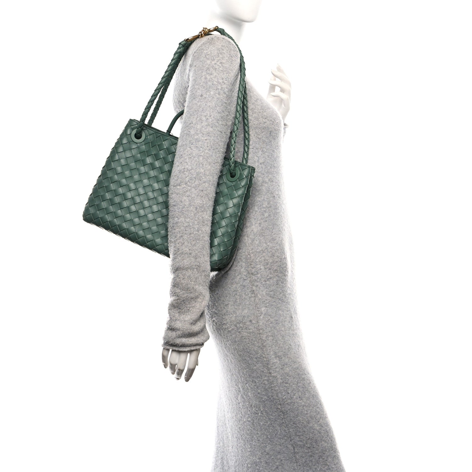 Bottega Veneta Nappa Intrecciato Medium Andiamo Shoulder Bag Aloe 2 of 9