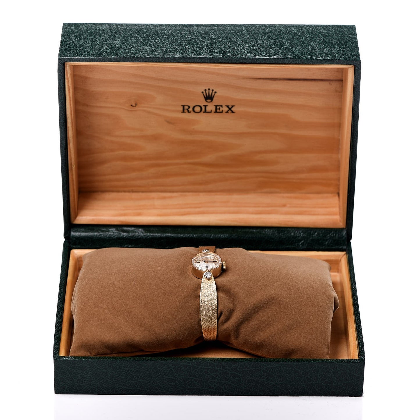 14K Yellow Gold Diamond 15mm Cocktail Watch