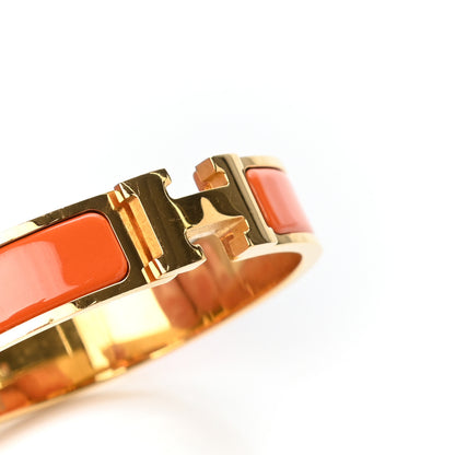 Hermes Enamel Narrow Clic Clac H Bracelet GM Orange 6 of 6