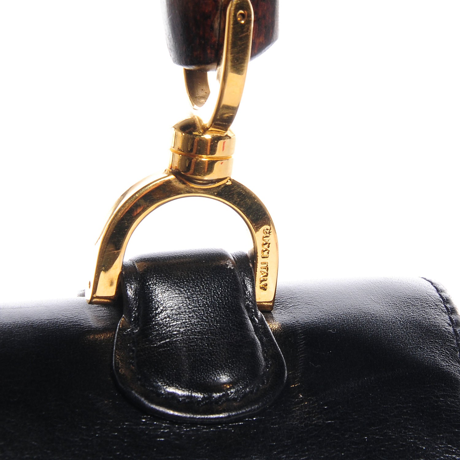 Gucci Leather Bamboo Top Handle Bag Black 4 of 9