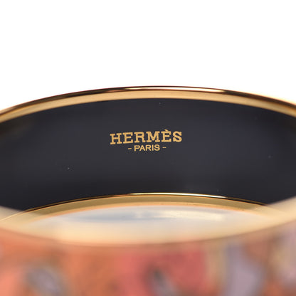 Hermes Enamel Printed Wide Coup De Fouet Bracelet 65 4 of 6