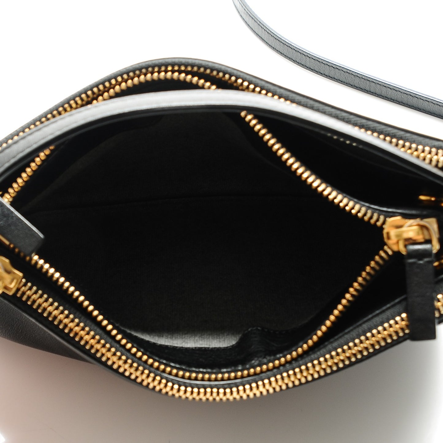 Lambskin Small Trio Crossbody Bag Black