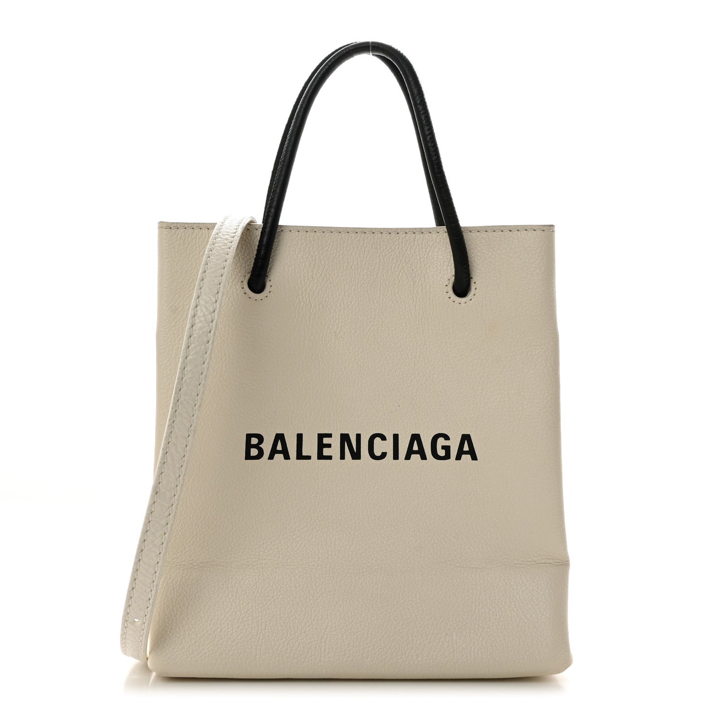 Calfskin Logo XXS Shopping Tote White