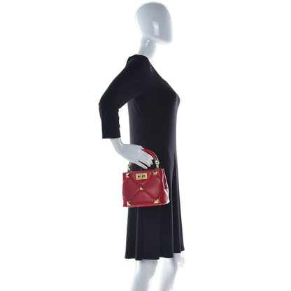 Valentino Garavani Nappa Mini Roman Stud The Handle Bag Rouge Pur 4 of 9