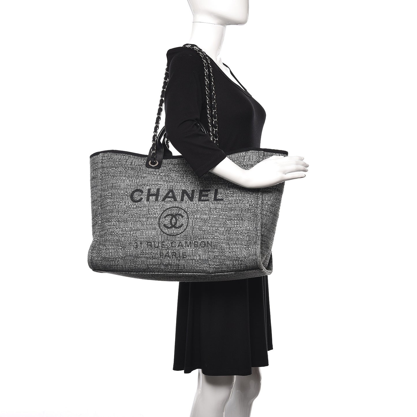 Canvas Large Deauville Tote Charcoal