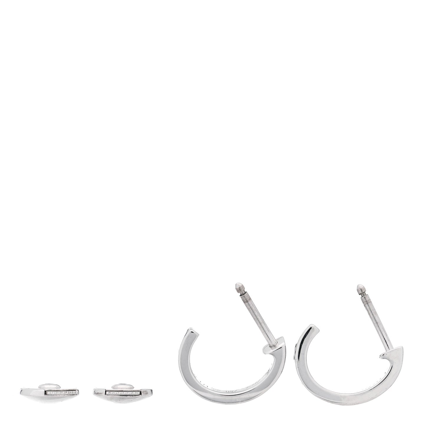 18K White Gold Small LOVE Hoop Earrings