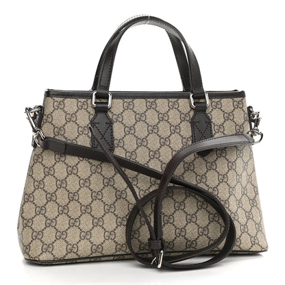 Gucci GG Supreme Monogram Small Zippered Tote Dark Brown 3 of 10