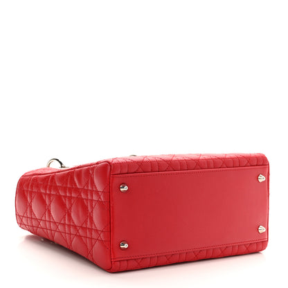 Christian Dior Lambskin Cannage Medium Lady Dior Red 5 of 11