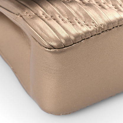 Chanel Metallic Lambskin Plisse Medium Double Flap Gold 8 of 9