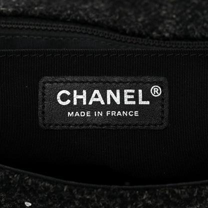 Chanel Tweed Swarovski Crystal Leopard Jumbo Flap  Black 6 of 10