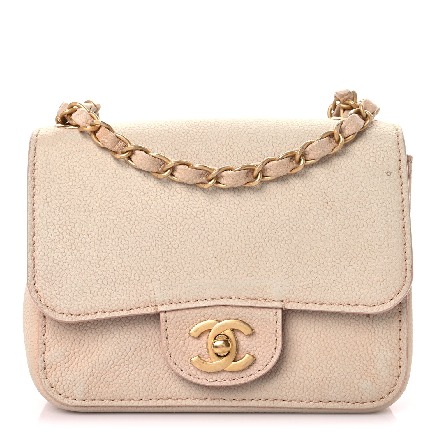 Chanel Grained Calfskin Mini Square Classic Pure Flap Nude 1 of 29