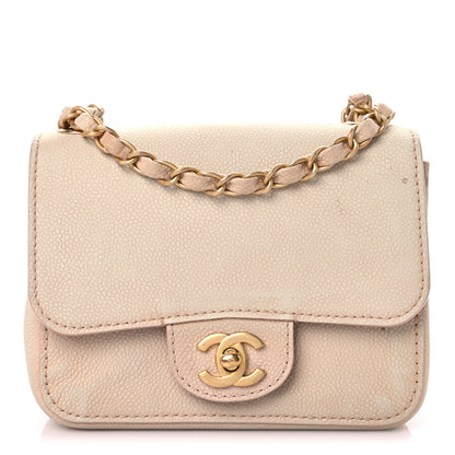 Chanel Grained Calfskin Mini Square Classic Pure Flap Nude 1 of 29