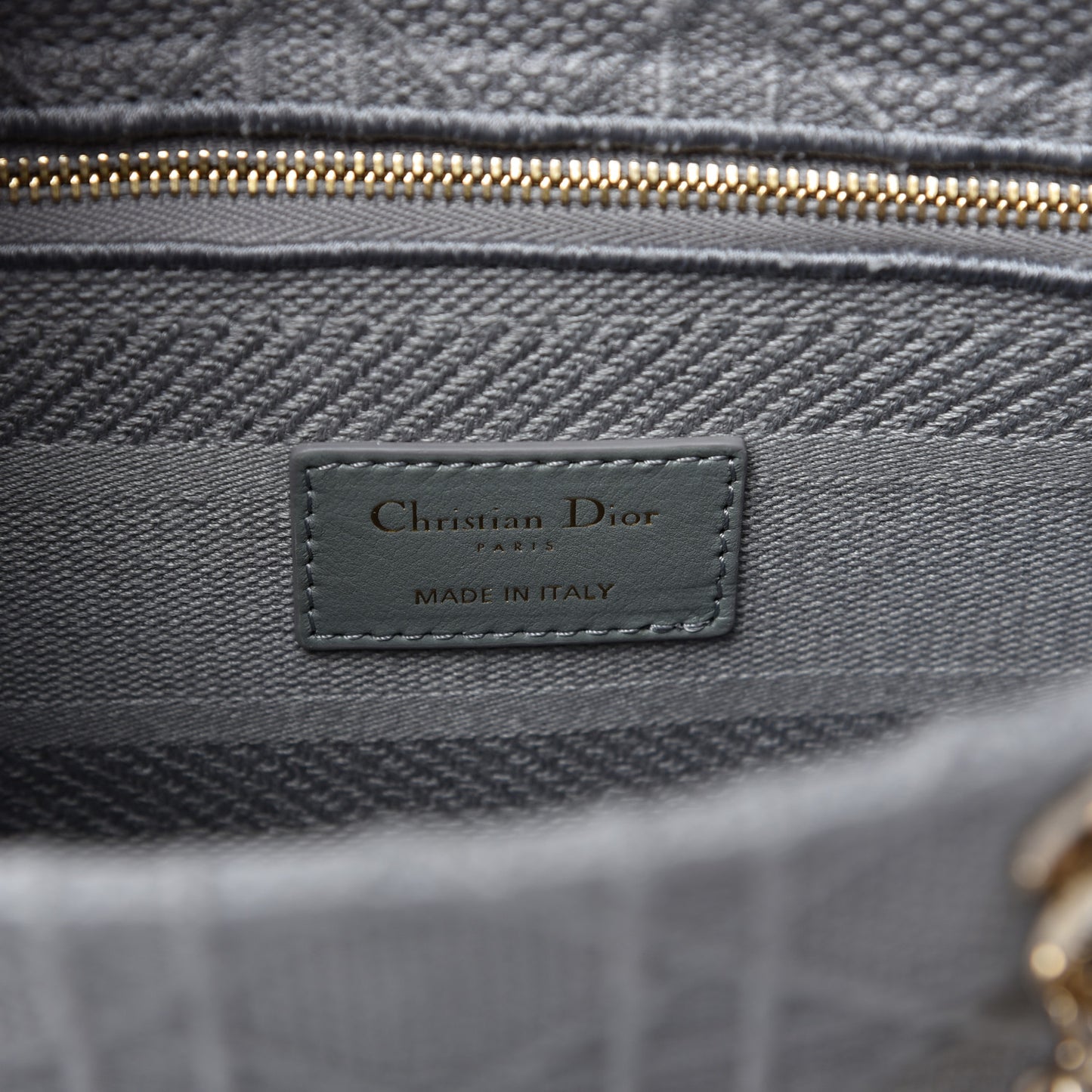 Canvas Embroidered Cannage Medium Lady D-Lite Gray