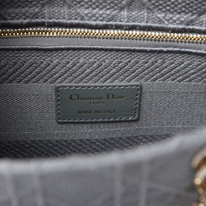 Christian Dior Canvas Embroidered Cannage Medium Lady D-Lite Gray 8 of 8