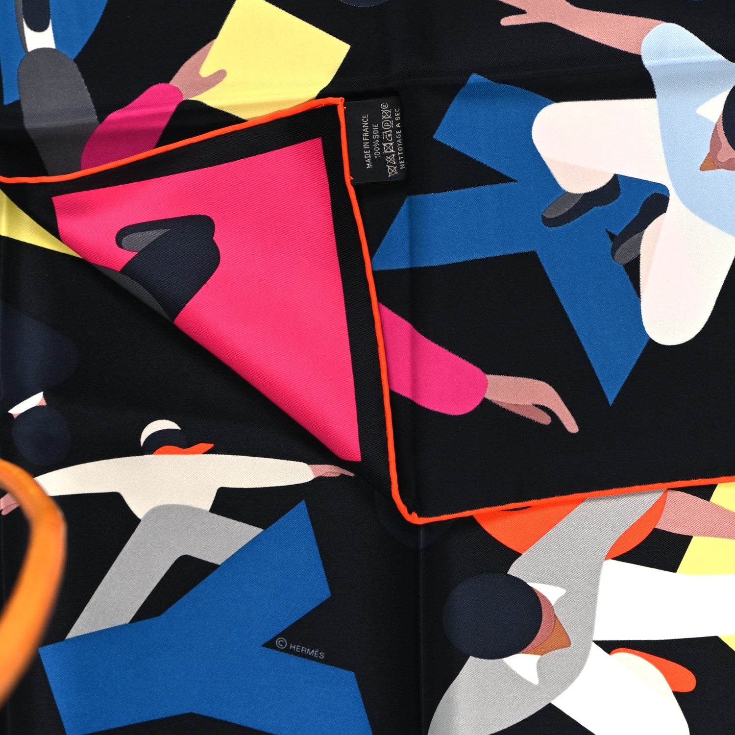Hermes Silk Hommage a Gene Kelly Scarf 70 Black Multicolore 3 of 3