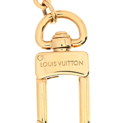 Louis Vuitton Brass Enamel Fleur De Monogram Bag Charm Chain Gold 3 of 4