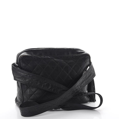 Chanel Lambskin Quilted Tassel Camera Case Black 3 of 12