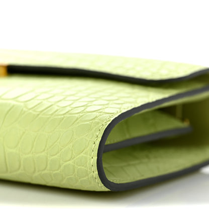 Hermes Matte Alligator Constance Long Wallet To Go Jaune Bourgeon 6 of 7