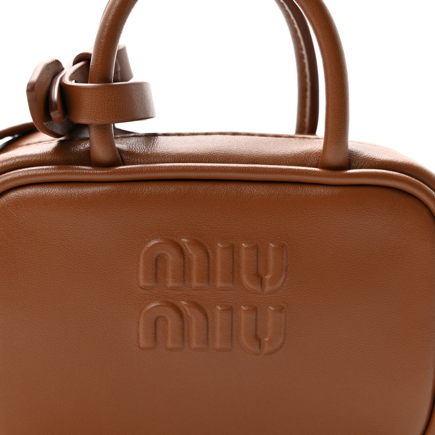 Miu Miu Calfskin Beau Micro Bag Cognac 8 of 10