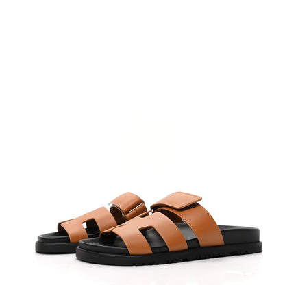 Hermes Calfskin Womens Chypre Sandals 36 Gold 3 of 9