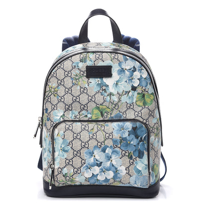 Gucci GG Supreme Monogram Blooms Small Day Backpack Blue 1 of 15