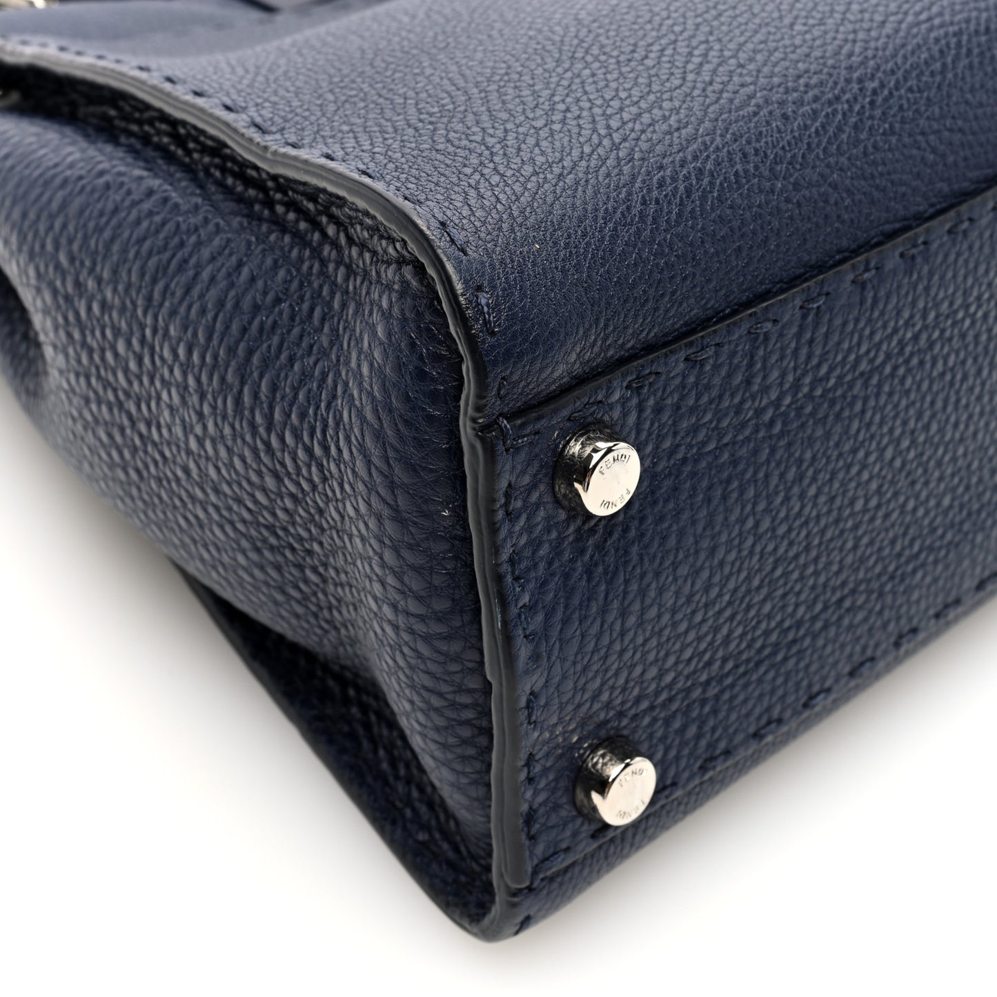 Cuoio Romano Selleria Medium Peekaboo Iconic Satchel Blue Notte
