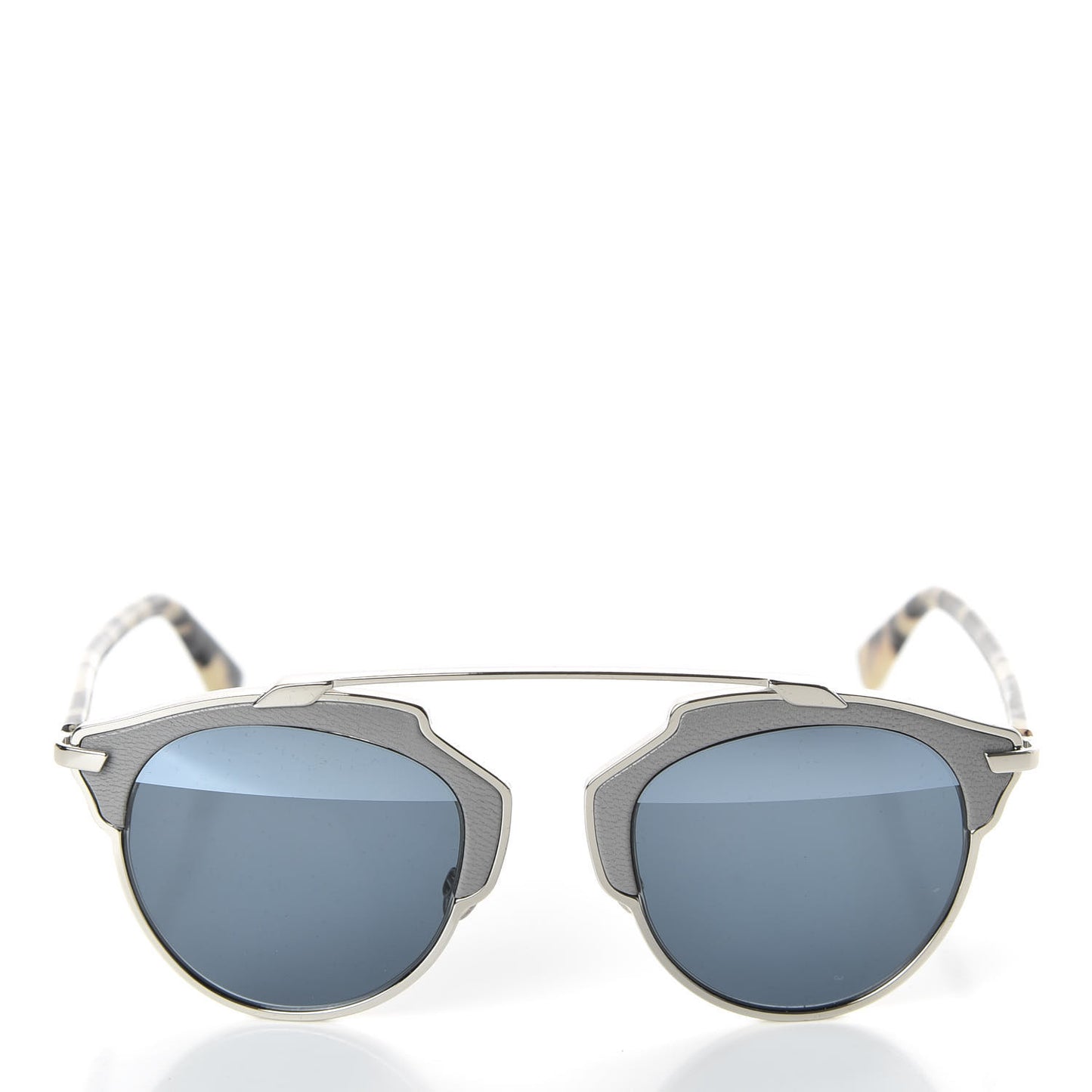 Metal Lambskin Mirrored So Real Sunglasses Blue Tortoise