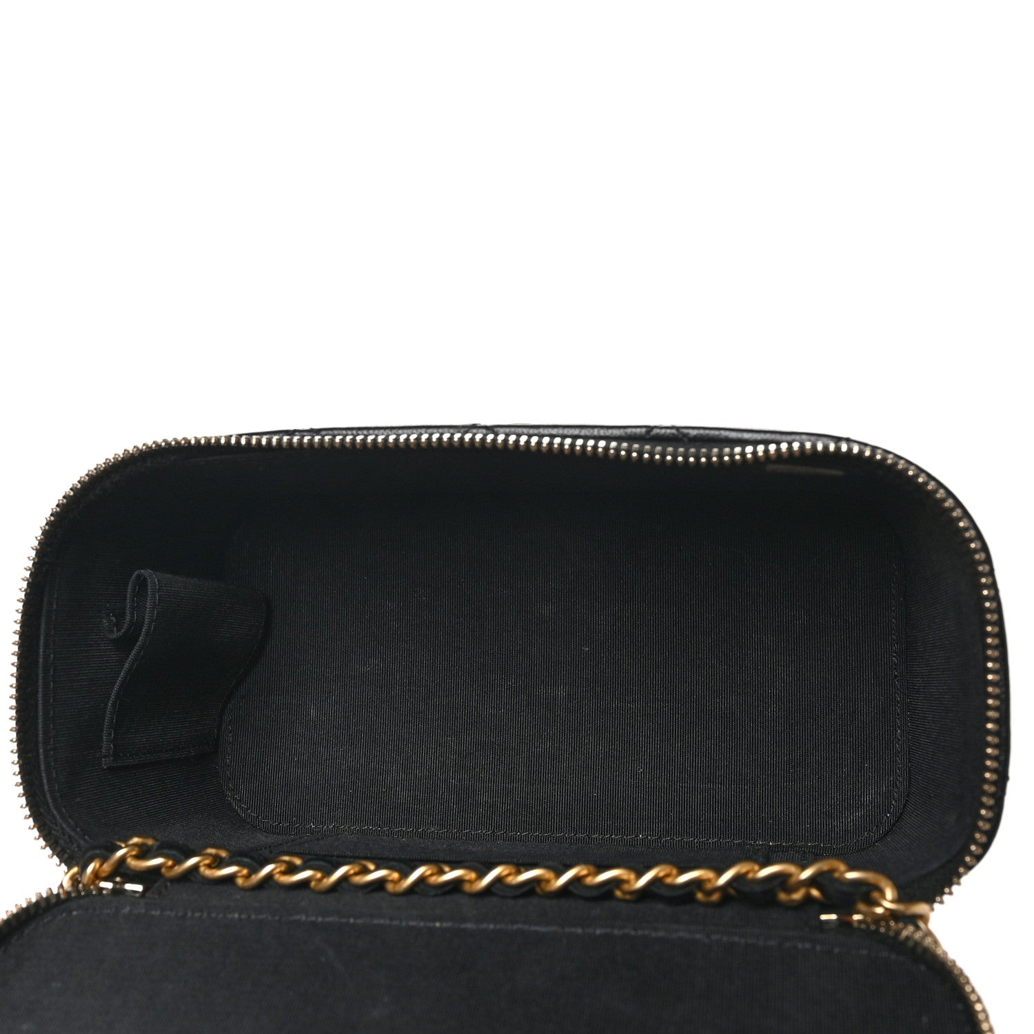 Chanel Lambskin Quilted Small Top Handle Vanity Case With Chain Black 5 of 10