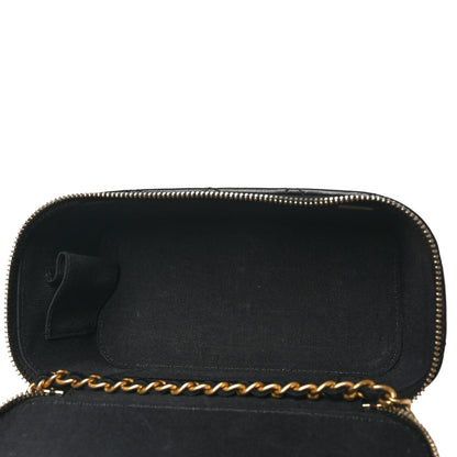 Chanel Lambskin Quilted Small Top Handle Vanity Case With Chain Black 5 of 10