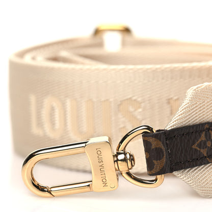 Louis Vuitton Jacquard Monogram Adjustable Shoulder Strap New Creme 2 of 3