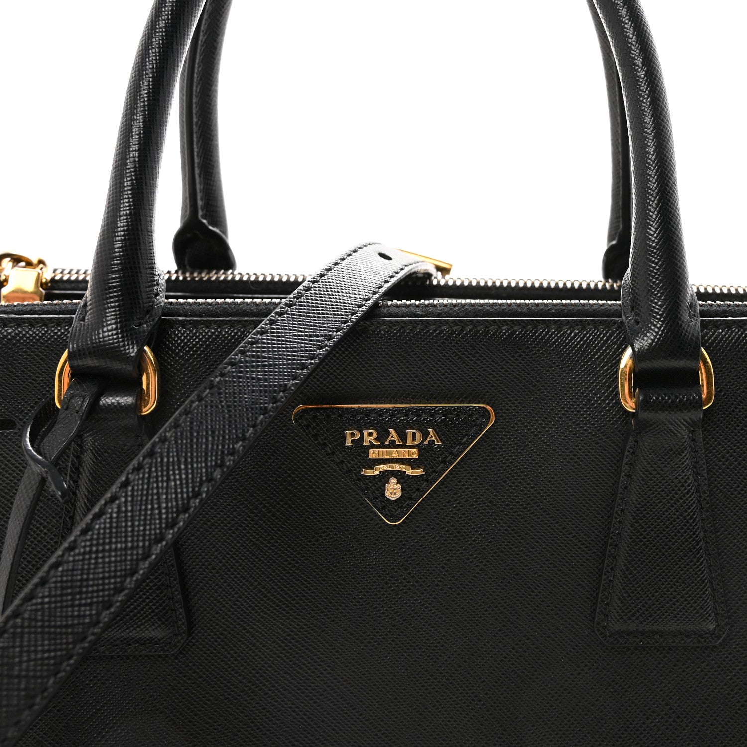Prada Saffiano Small Galleria Double Zip Tote Black 7 of 9