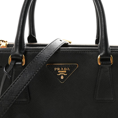 Prada Saffiano Small Galleria Double Zip Tote Black 7 of 9