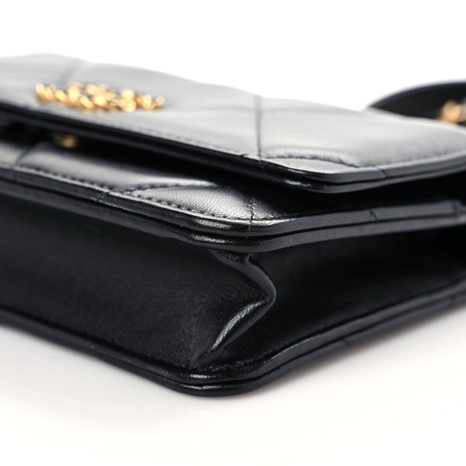 Chanel Lambskin Quilted Chanel 19 Wallet On Chain WOC Black 6 of 15