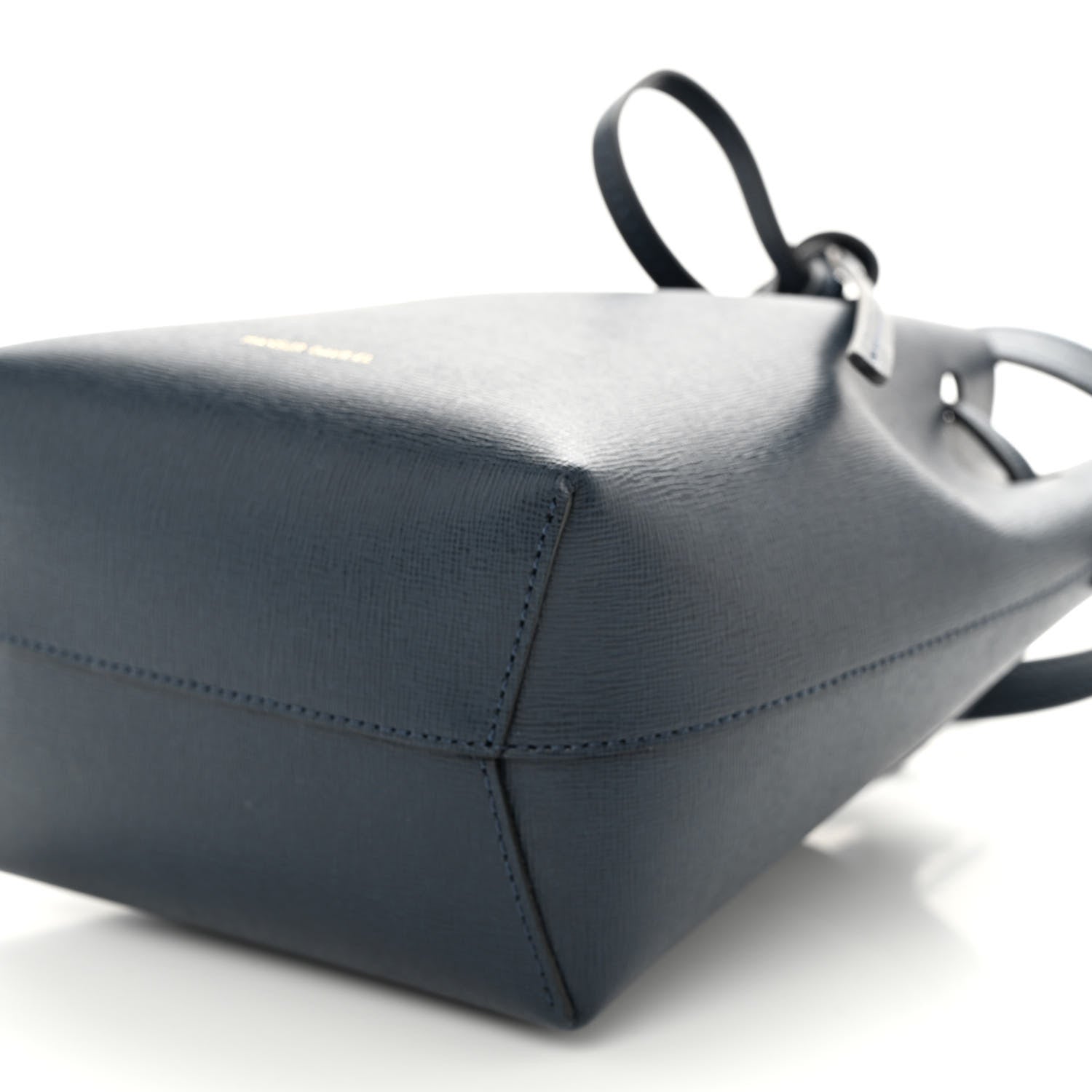 Mansur Gavriel Saffiano Mini Bucket Bag Blu 9 of 9